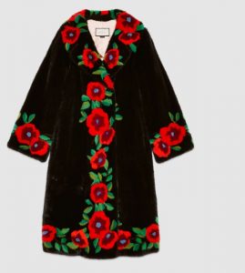  Gucci flower intarsia mink fur coat