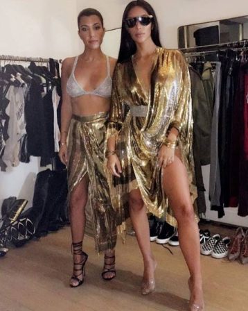 Kim Kardashian with sister Kourtney both in Balmain