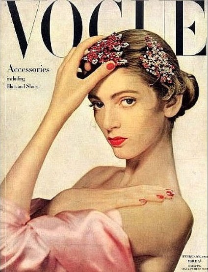 Carmen Dell'Orefice on the October 1947 cover of Vogue